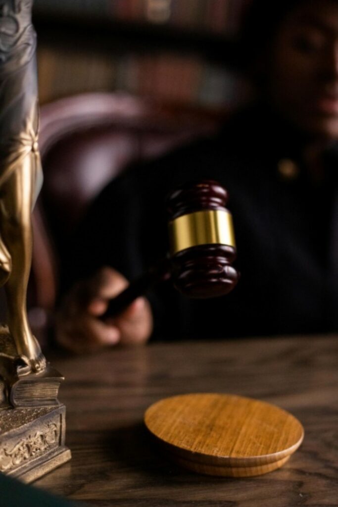 A judge holding a gavel